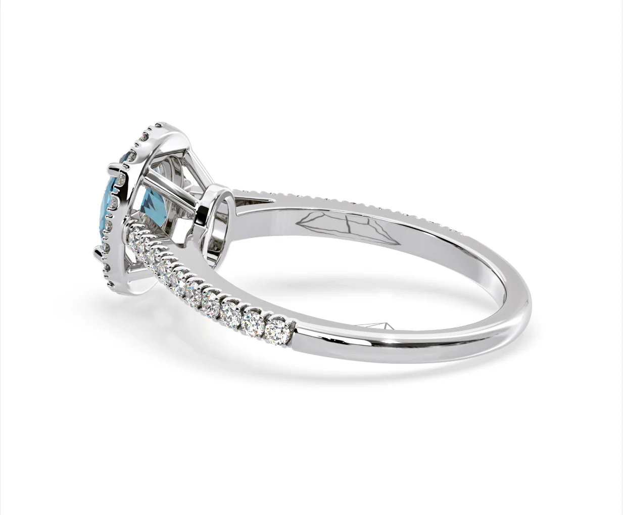 Georgina Blue Lab Diamond Oval Halo 1.60ct Ring in 18K White Gold - Elara Collection - Image 32