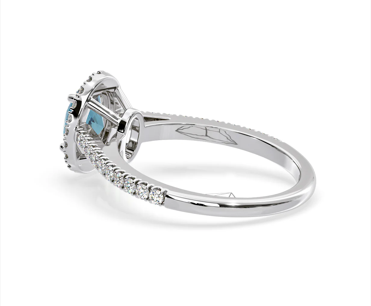 Georgina Blue Lab Diamond Oval Halo 1.60ct Ring in 18K White Gold - Elara Collection - Image 33