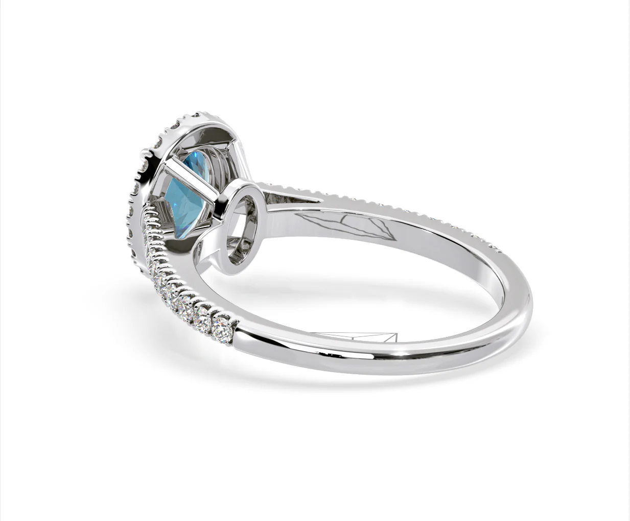 Georgina Blue Lab Diamond Oval Halo 1.60ct Ring in 18K White Gold - Elara Collection - Image 36