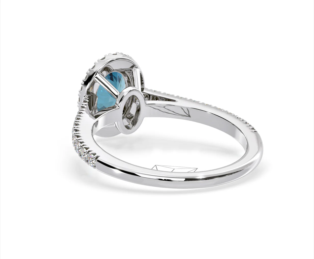 Georgina Blue Lab Diamond Oval Halo 1.60ct Ring in 18K White Gold - Elara Collection - Image 39