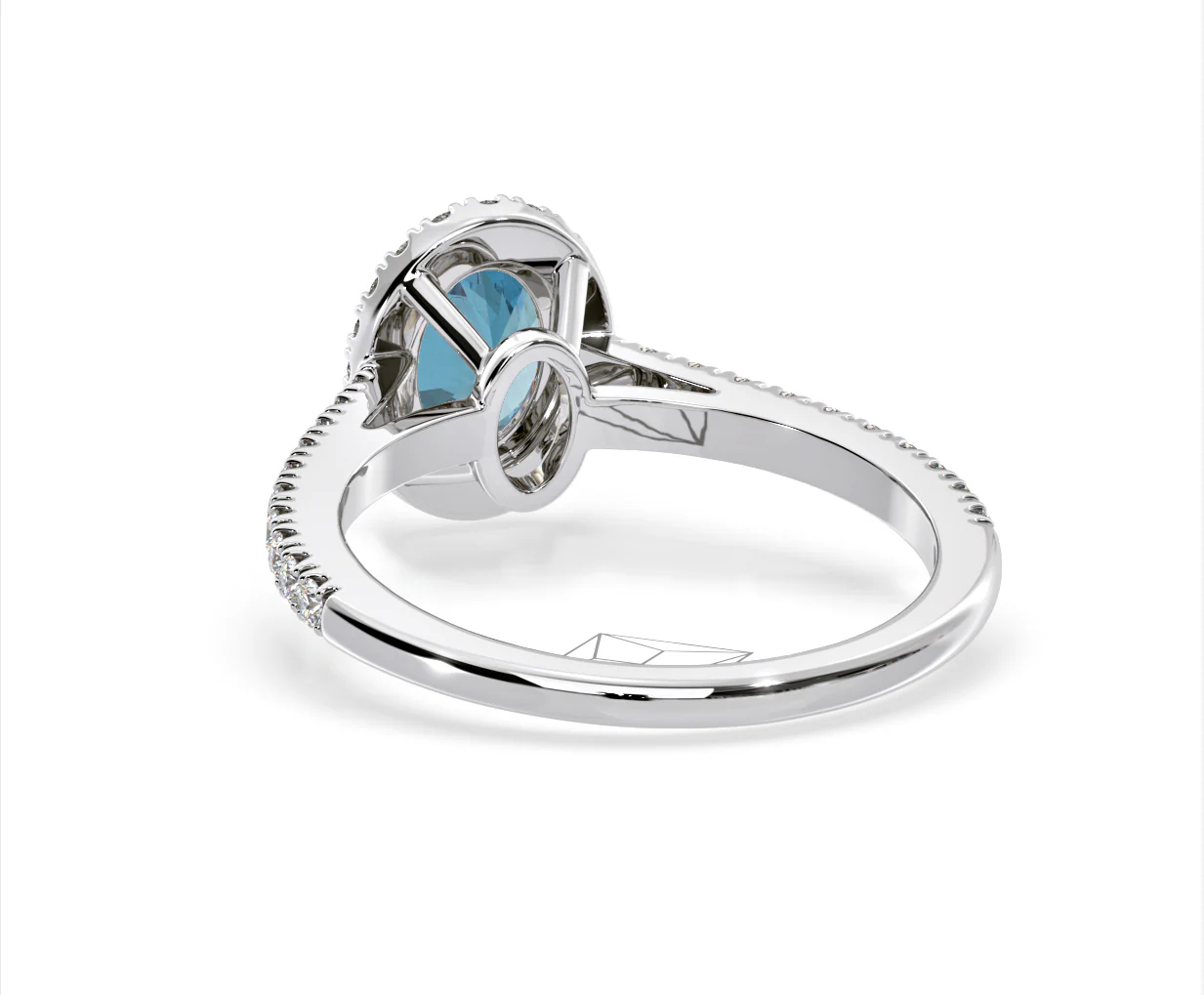 Georgina Blue Lab Diamond Oval Halo 1.60ct Ring in 18K White Gold - Elara Collection - Image 41