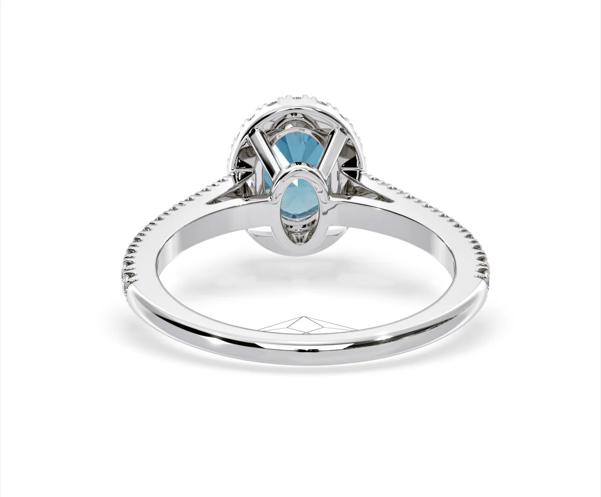 Georgina Blue Lab Diamond Oval Halo 1.60ct Ring in 18K White Gold - Elara Collection - Image 45