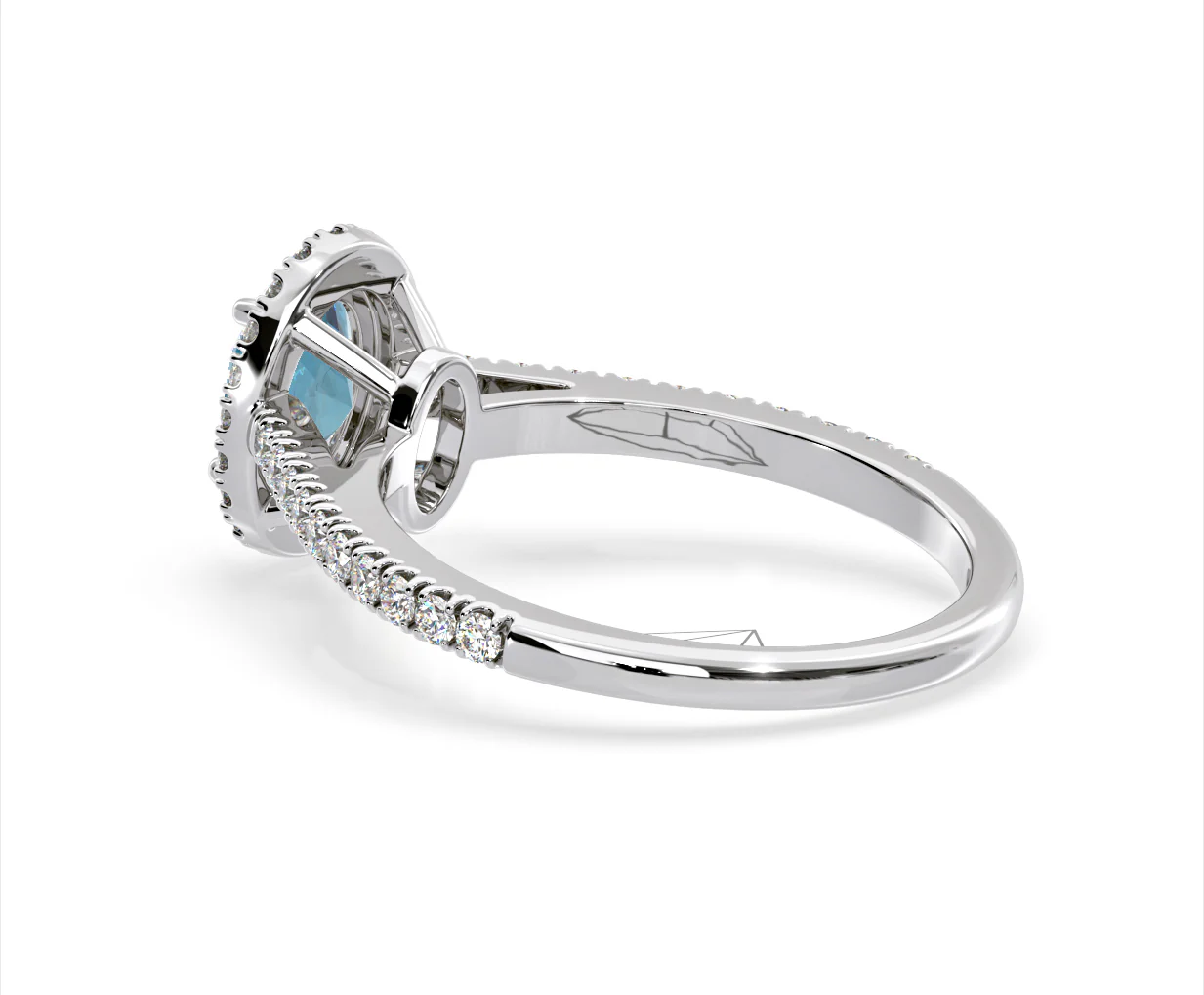 Georgina Blue Lab Diamond Oval Halo 1.60ct Ring in Platinum - Elara Collection - Image 35