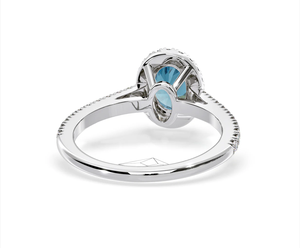 Georgina Blue Lab Diamond Oval Halo 1.60ct Ring in Platinum - Elara Collection - Image 49