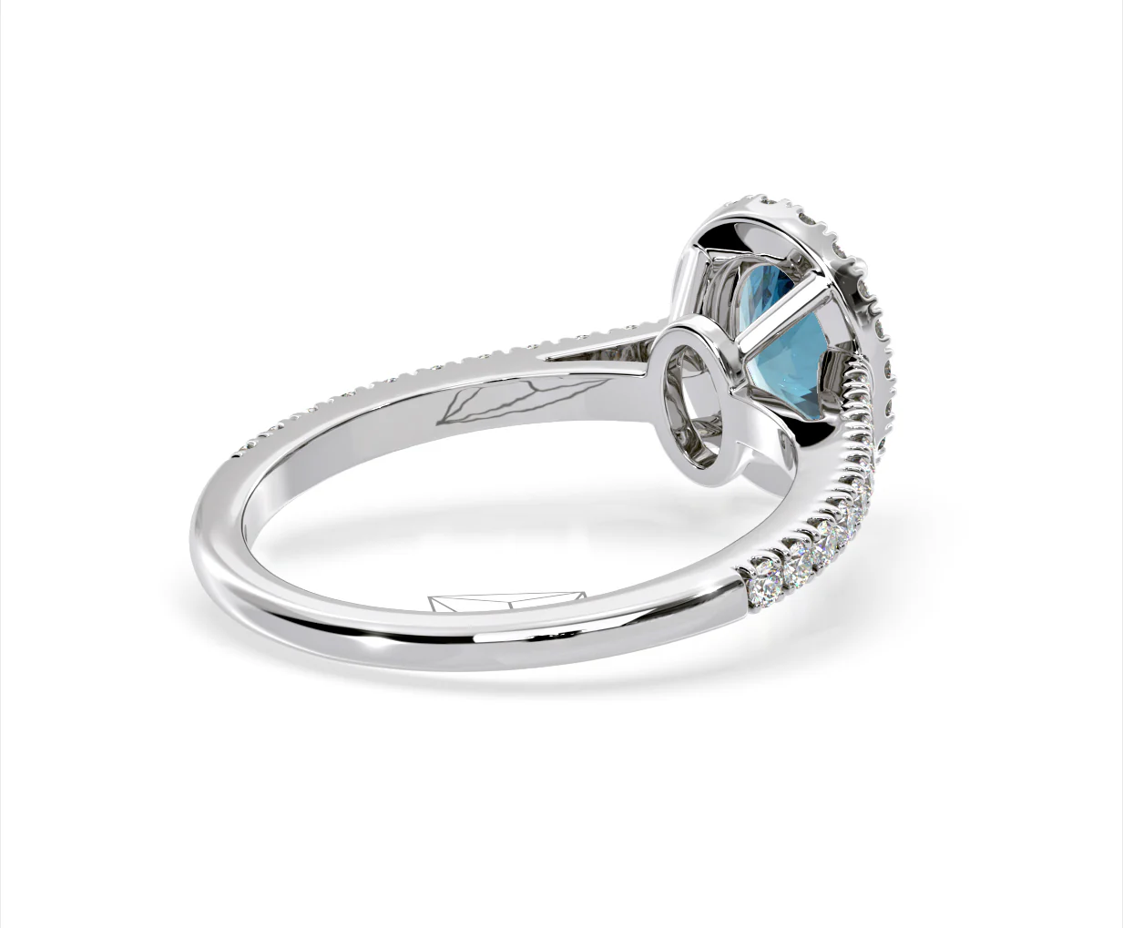 Georgina Blue Lab Diamond Oval Halo 1.60ct Ring in Platinum - Elara Collection - Image 55