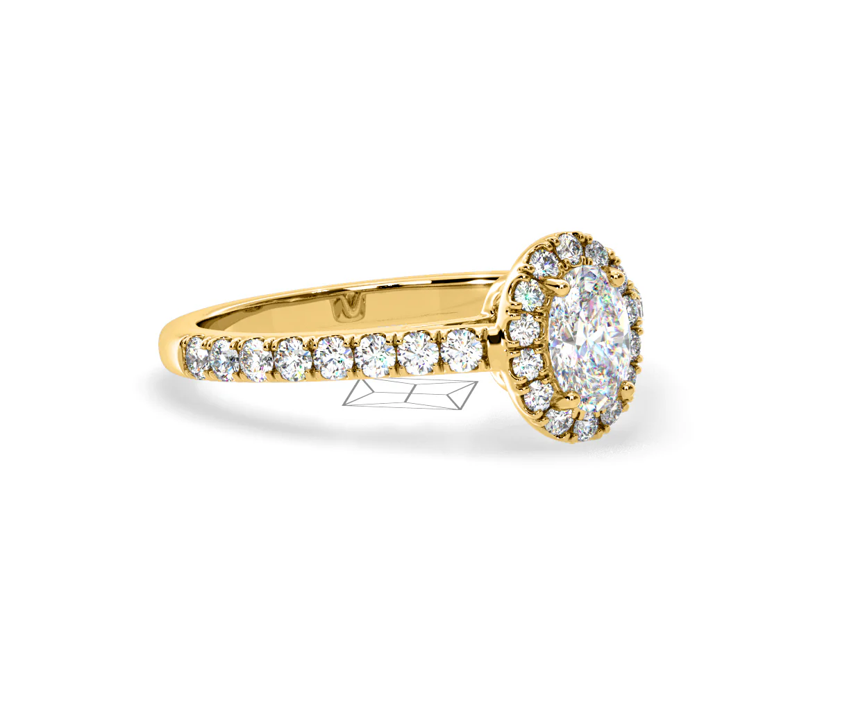 Georgina GIA Oval Diamond Halo Engagement Ring 18K Gold 1.30ct G/Vs2 - Image 159