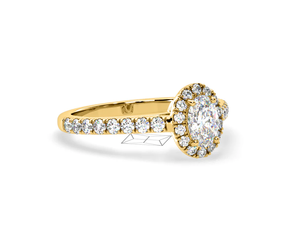 Georgina GIA Oval Diamond Halo Engagement Ring 18K Gold 1.30ct G/Vs2 - Image 160