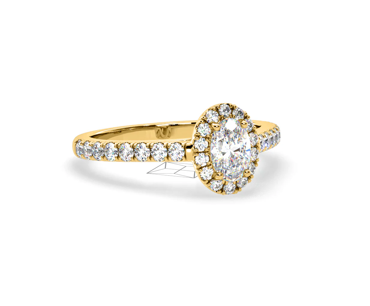 Georgina GIA Oval Diamond Halo Engagement Ring 18K Gold 1.30ct G/Vs2 - Image 162