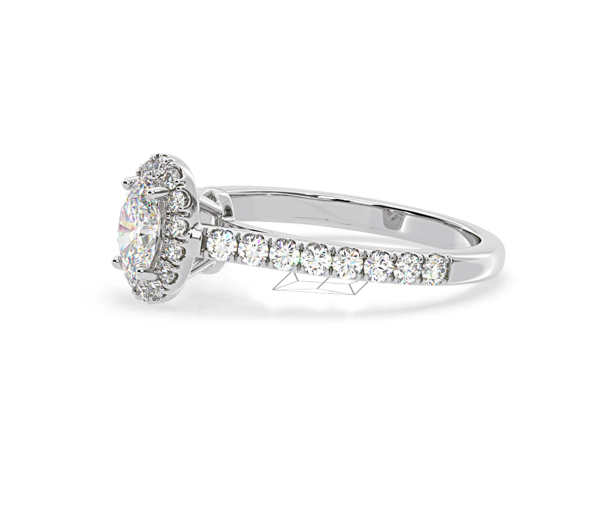 Georgina GIA Oval Diamond Halo Engagement Ring 18KW Gold 1.30ct G/Vs1 - Image 22