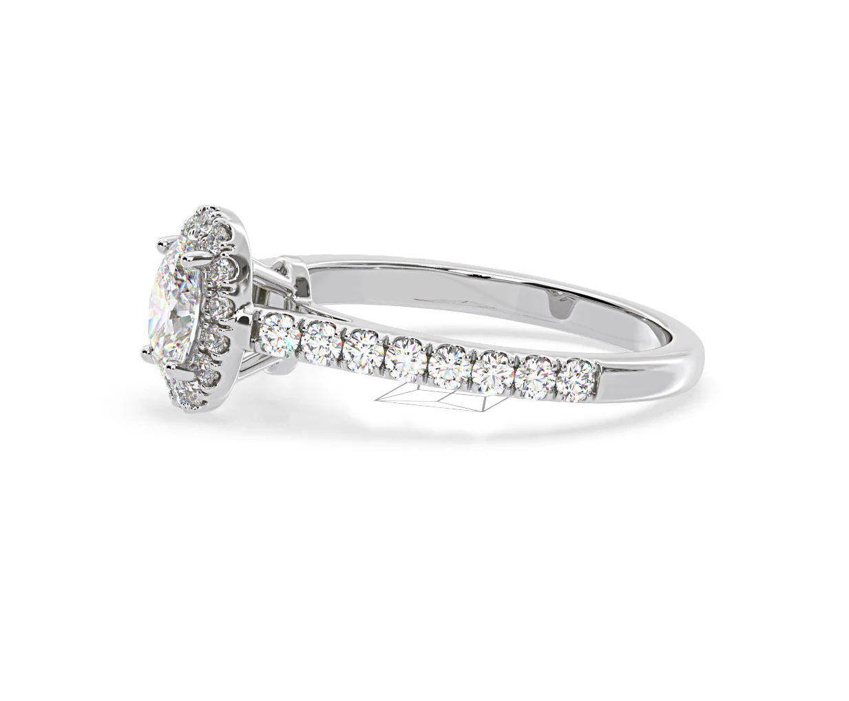 Georgina GIA Oval Diamond Halo Engagement Ring 18KW Gold 1.30ct G/Vs1 - Image 24