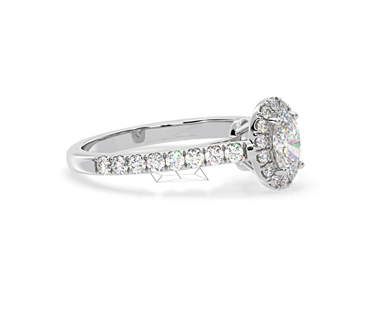 Georgina GIA Oval Diamond Halo Engagement Ring 18KW Gold 1.30ct G/Vs1 - Image 76