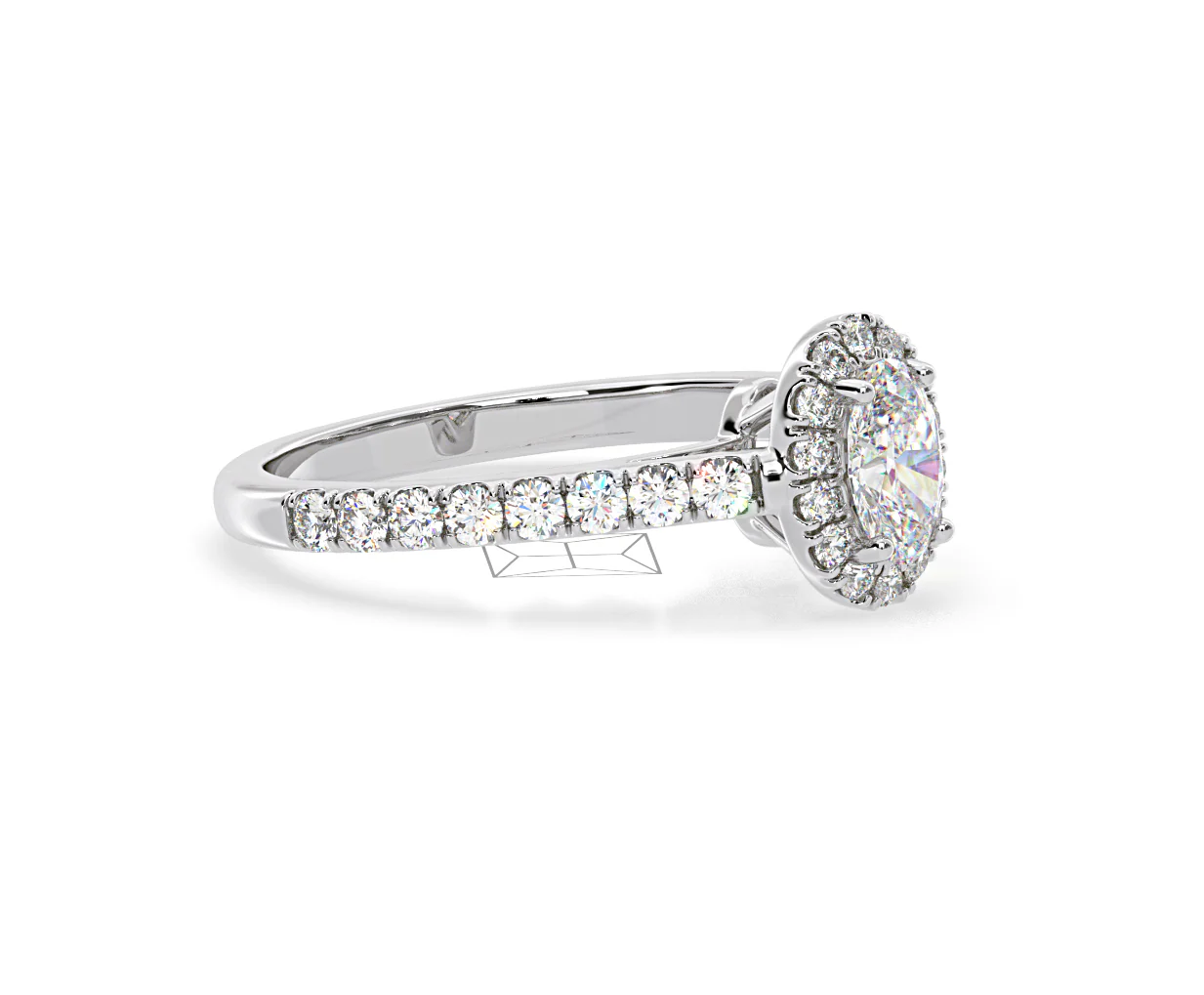 Georgina GIA Oval Diamond Halo Engagement Ring 18KW Gold 1.30ct G/Vs1 - Image 77