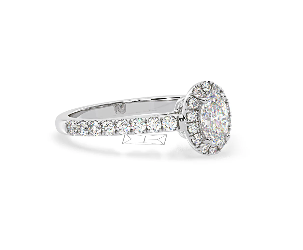 Georgina GIA Oval Diamond Halo Engagement Ring 18KW Gold 1.30ct G/Vs1 - Image 79