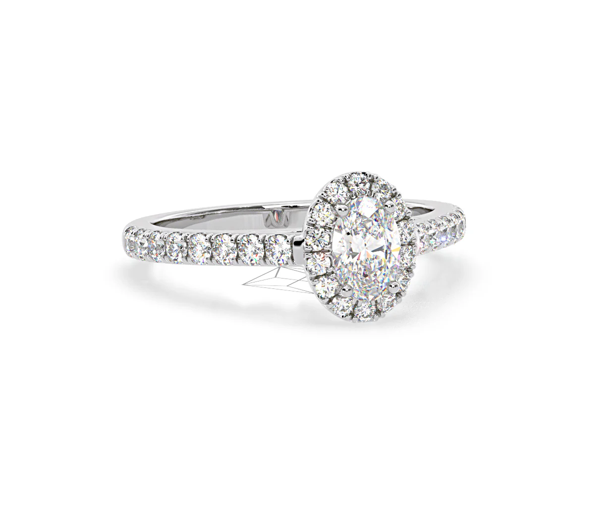 Georgina GIA Oval Diamond Halo Engagement Ring 18KW Gold 1.30ct G/Vs1 - Image 84