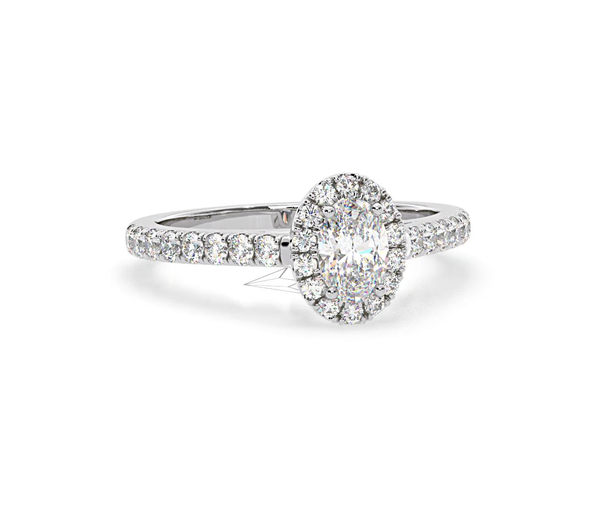 Georgina GIA Oval Diamond Halo Engagement Ring 18KW Gold 1.30ct G/Vs1 - Image 85