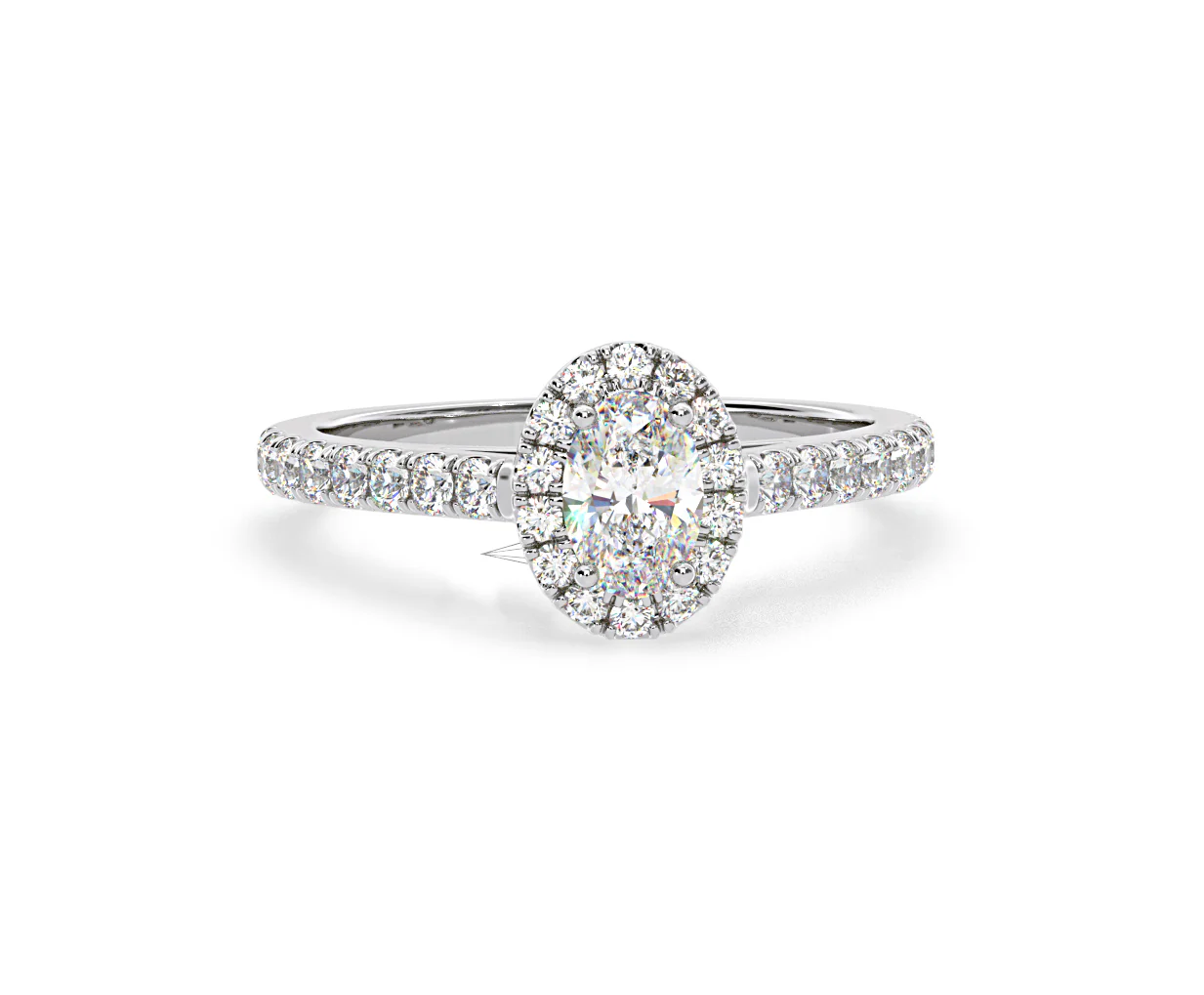 Georgina GIA Oval Diamond Halo Engagement Ring 18KW Gold 1.30ct G/Vs1 - Image 87