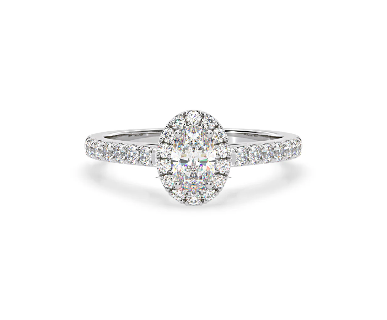 Georgina GIA Oval Diamond Halo Engagement Ring 18KW Gold 1.30ct G/Vs1 - Image 88