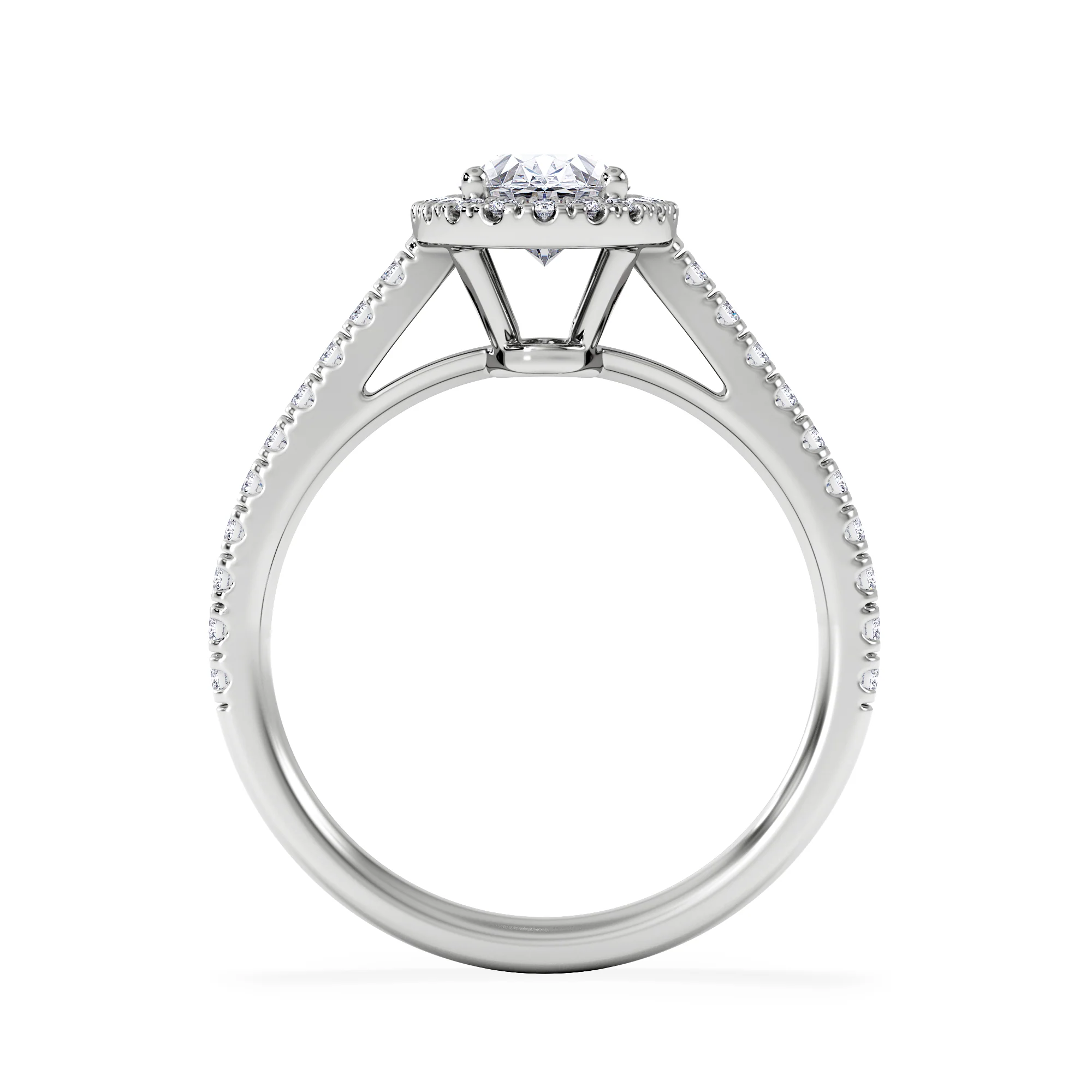 Georgina GIA Oval Diamond Halo Engagement Ring 18KW Gold 1.55ct G/VS1 - Image 3