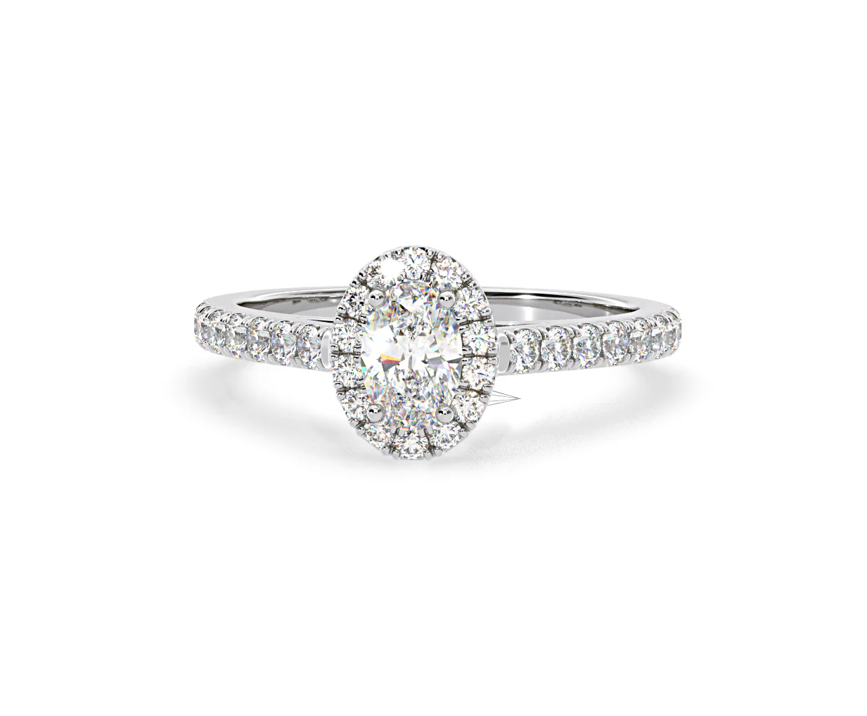Georgina GIA Oval Diamond Halo Engagement Ring Platinum 1.30ct G/Vs1 - Image 10