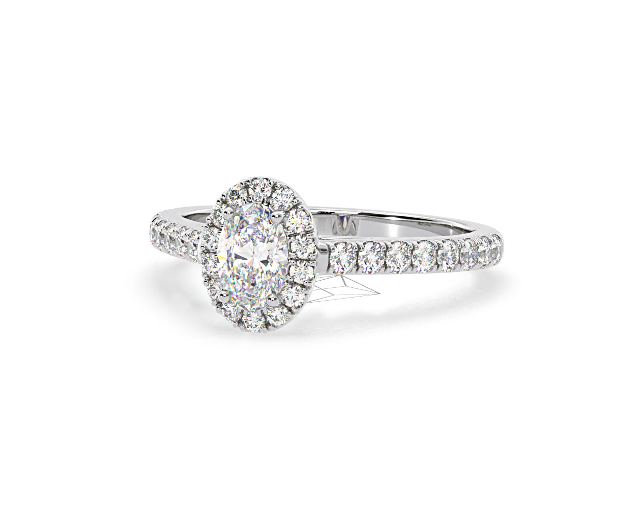 Georgina GIA Oval Diamond Halo Engagement Ring Platinum 1.30ct G/Vs1 - Image 13