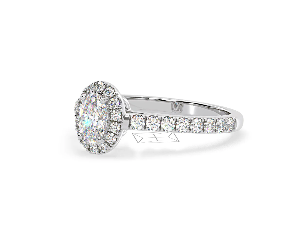Georgina GIA Oval Diamond Halo Engagement Ring Platinum 1.30ct G/Vs1 - Image 17
