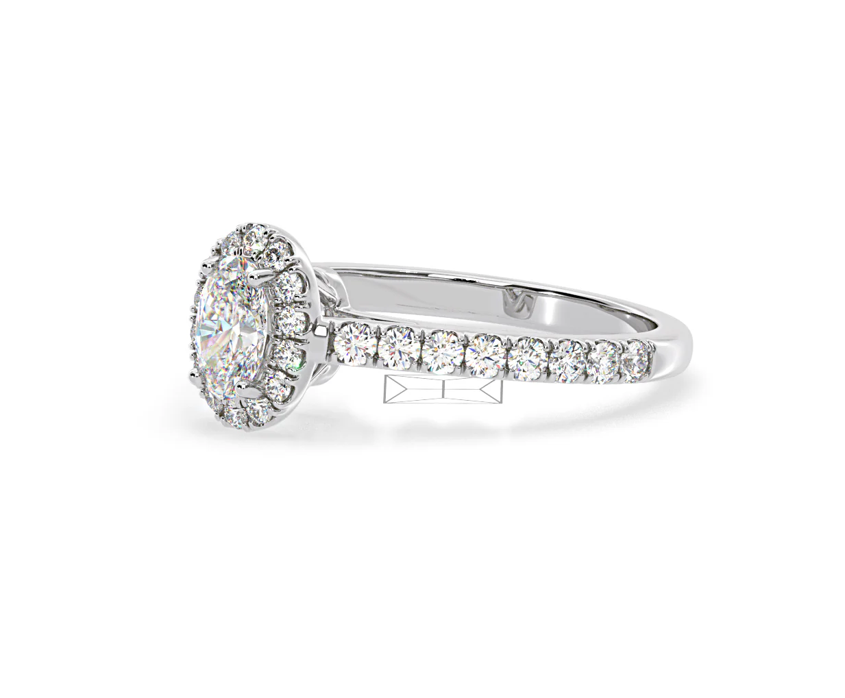 Georgina GIA Oval Diamond Halo Engagement Ring Platinum 1.30ct G/Vs1 - Image 19