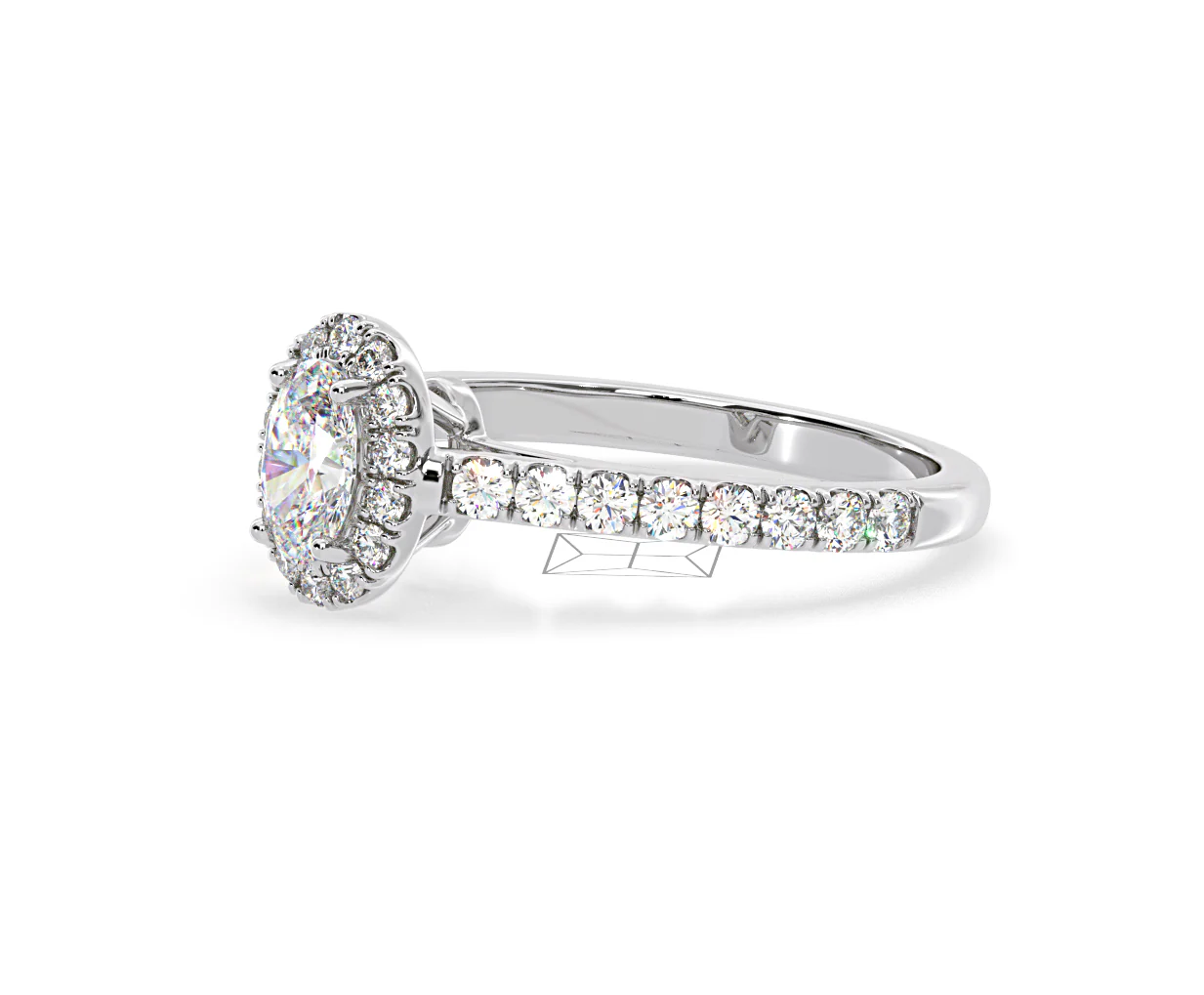 Georgina GIA Oval Diamond Halo Engagement Ring Platinum 1.30ct G/Vs1 - Image 20