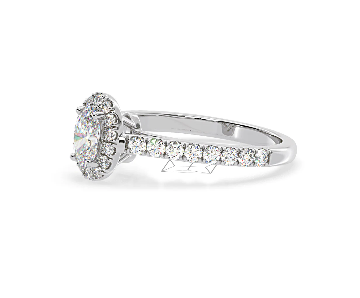 Georgina GIA Oval Diamond Halo Engagement Ring Platinum 1.30ct G/Vs1 - Image 21