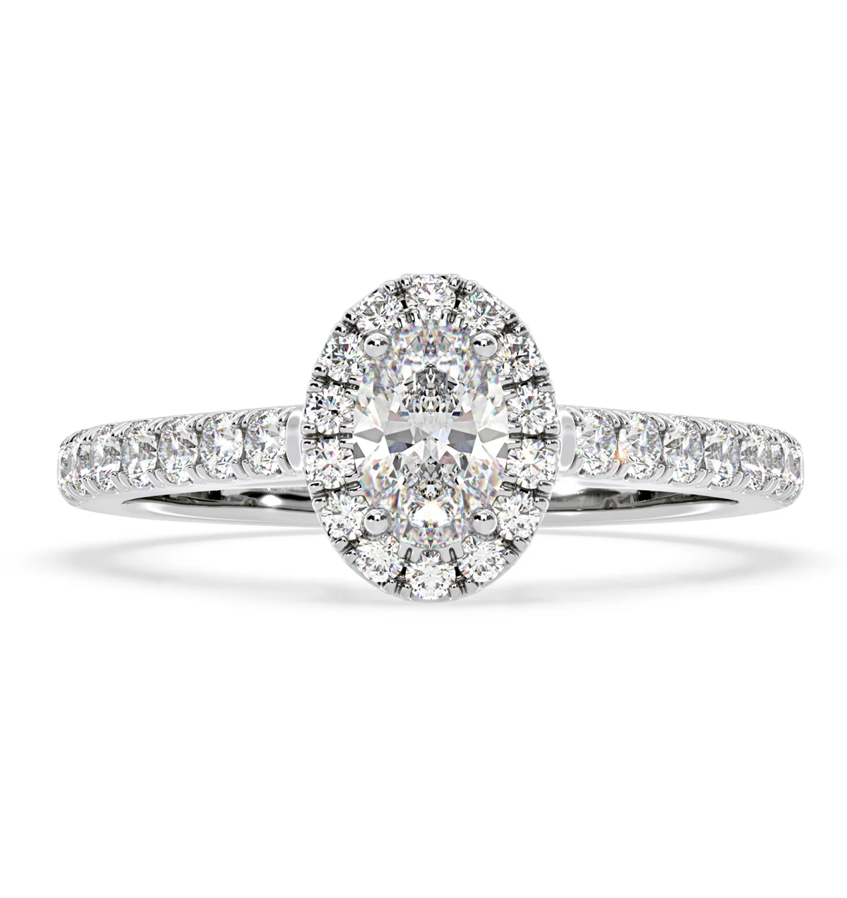 Georgina GIA Oval Diamond Halo Engagement Ring Platinum 1.30ct G/Vs1 - Image 3