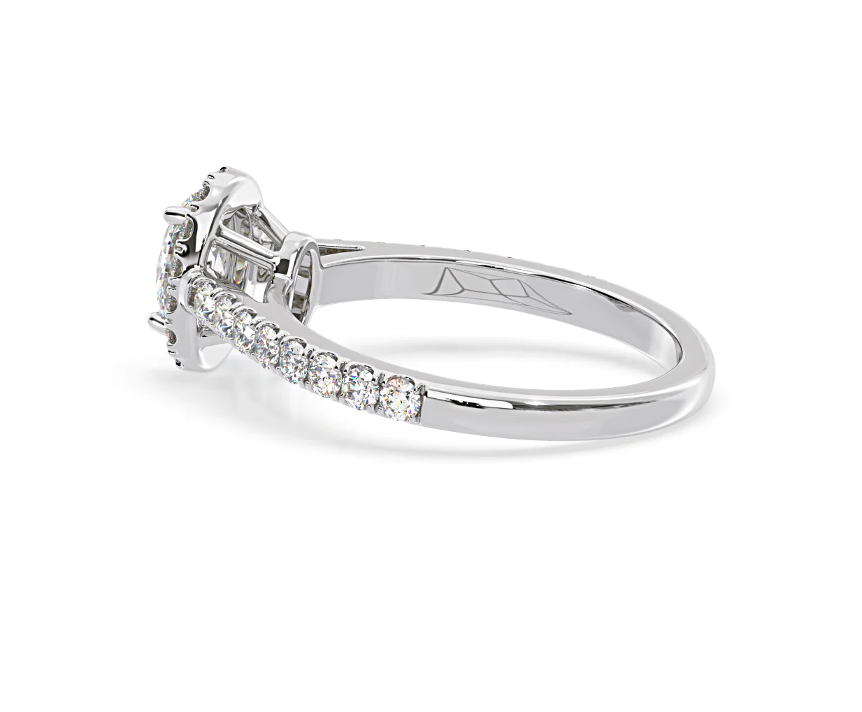 Georgina GIA Oval Diamond Halo Engagement Ring Platinum 1.30ct G/Vs1 - Image 34