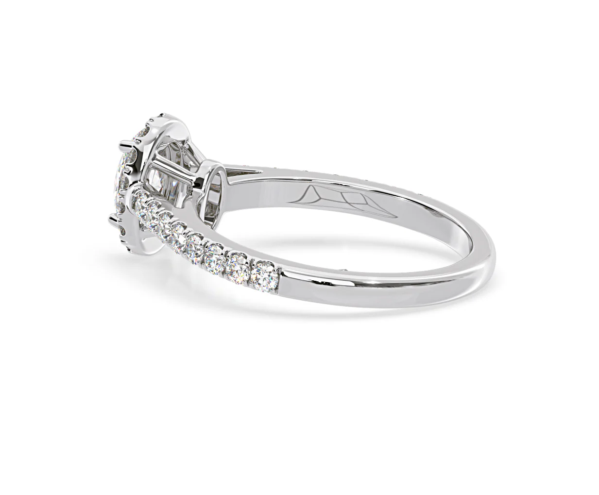 Georgina GIA Oval Diamond Halo Engagement Ring Platinum 1.30ct G/Vs1 - Image 35