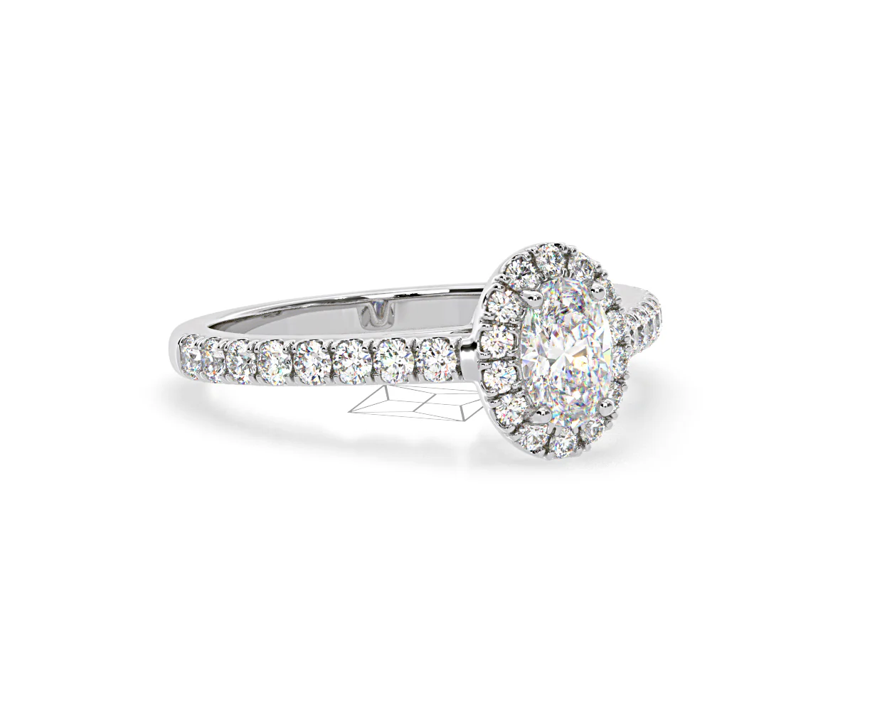 Georgina GIA Oval Diamond Halo Engagement Ring Platinum 1.30ct G/Vs1 - Image 82