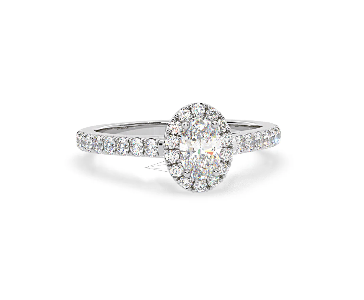 Georgina GIA Oval Diamond Halo Engagement Ring Platinum 1.30ct G/Vs1 - Image 86