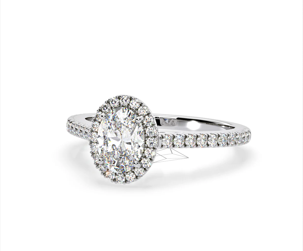 Georgina GIA Oval Diamond Halo Engagement Ring Platinum 1.55ct G/VS1 - Image 11