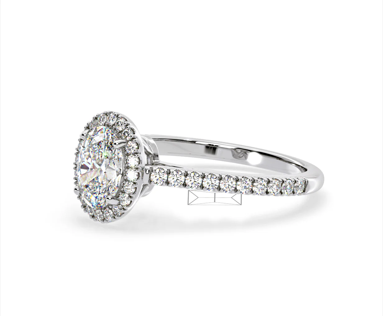 Georgina GIA Oval Diamond Halo Engagement Ring Platinum 1.55ct G/VS1 - Image 17