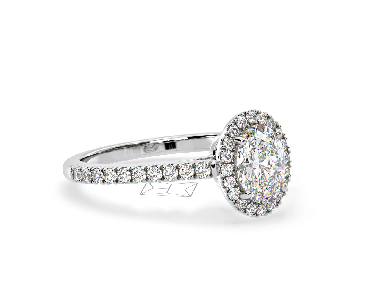 Georgina GIA Oval Diamond Halo Engagement Ring Platinum 1.55ct G/VS1 - Image 78