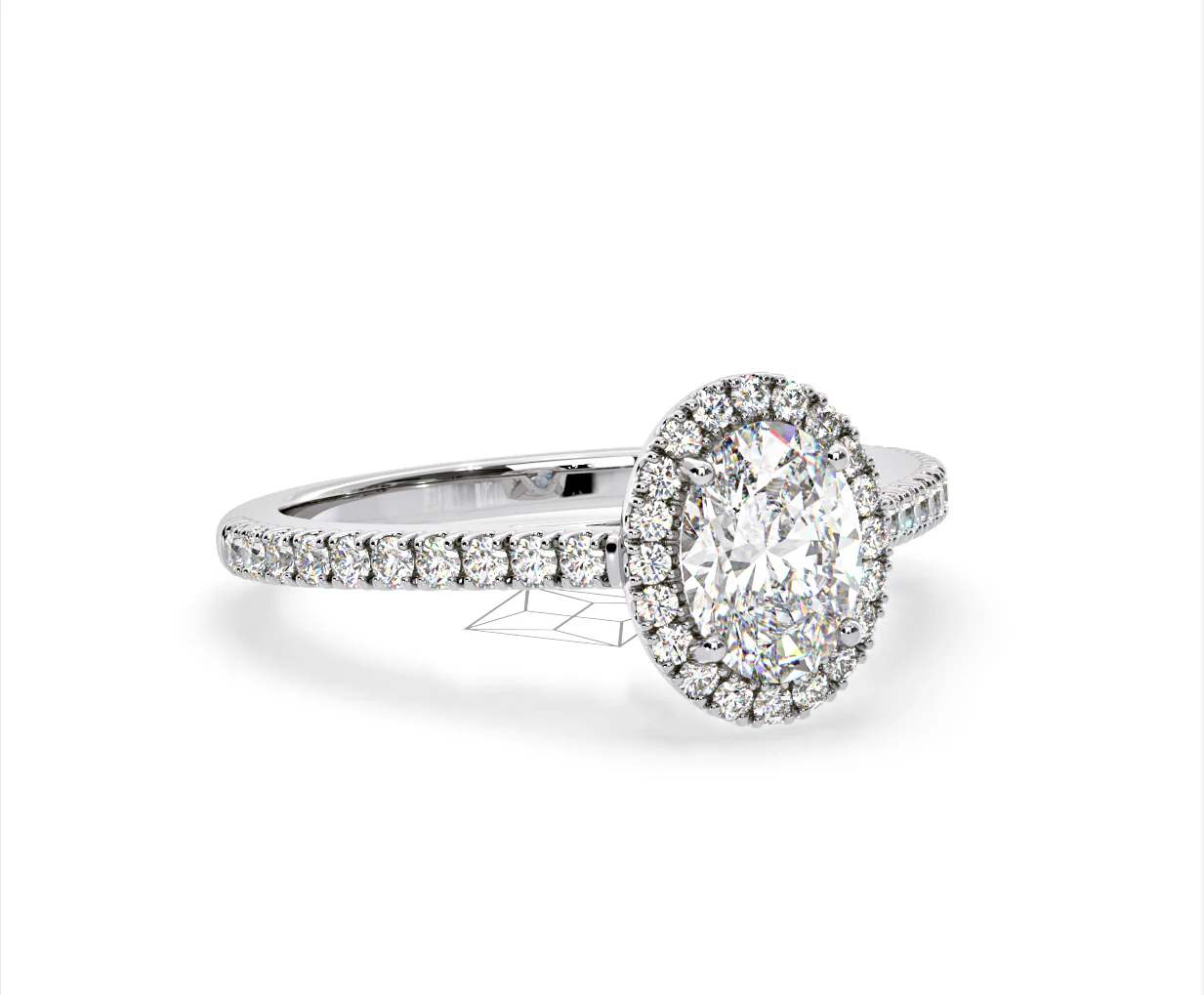 Georgina GIA Oval Diamond Halo Engagement Ring Platinum 1.55ct G/VS1 - Image 81