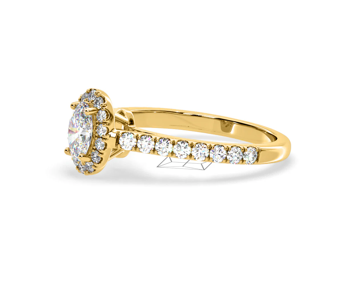 Georgina Lab Oval Diamond Halo Engagement Ring 18K Gold 1.00ct F/VS1 - Image 101
