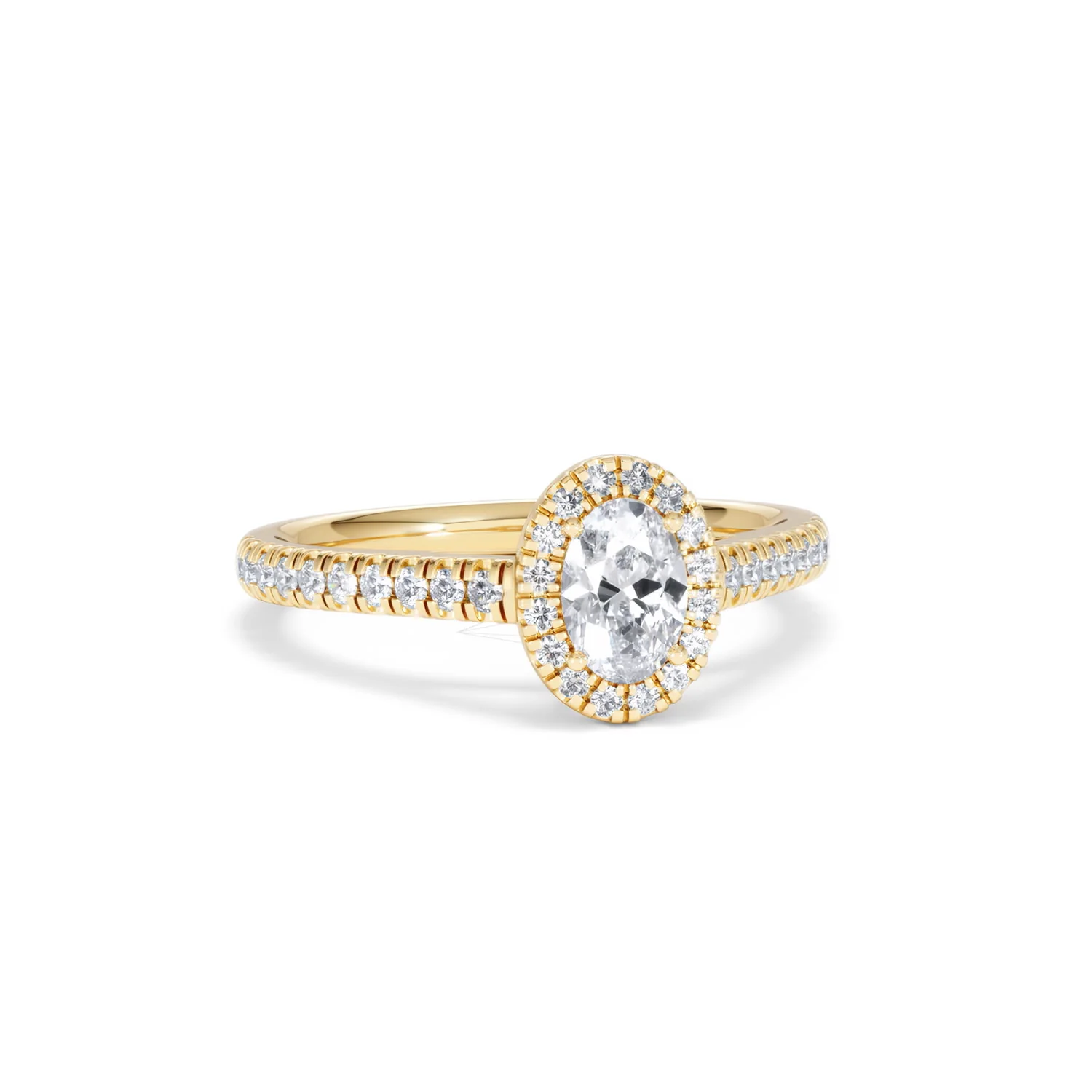Georgina Lab Oval Diamond Halo Engagement Ring 18K Gold 1.00ct F/VS1 - Image 11