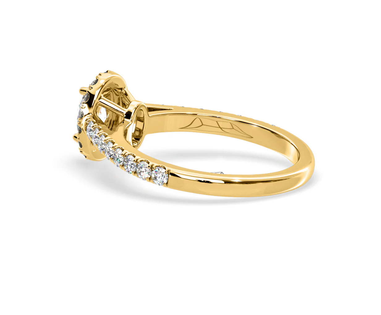 Georgina Lab Oval Diamond Halo Engagement Ring 18K Gold 1.00ct F/VS1 - Image 115