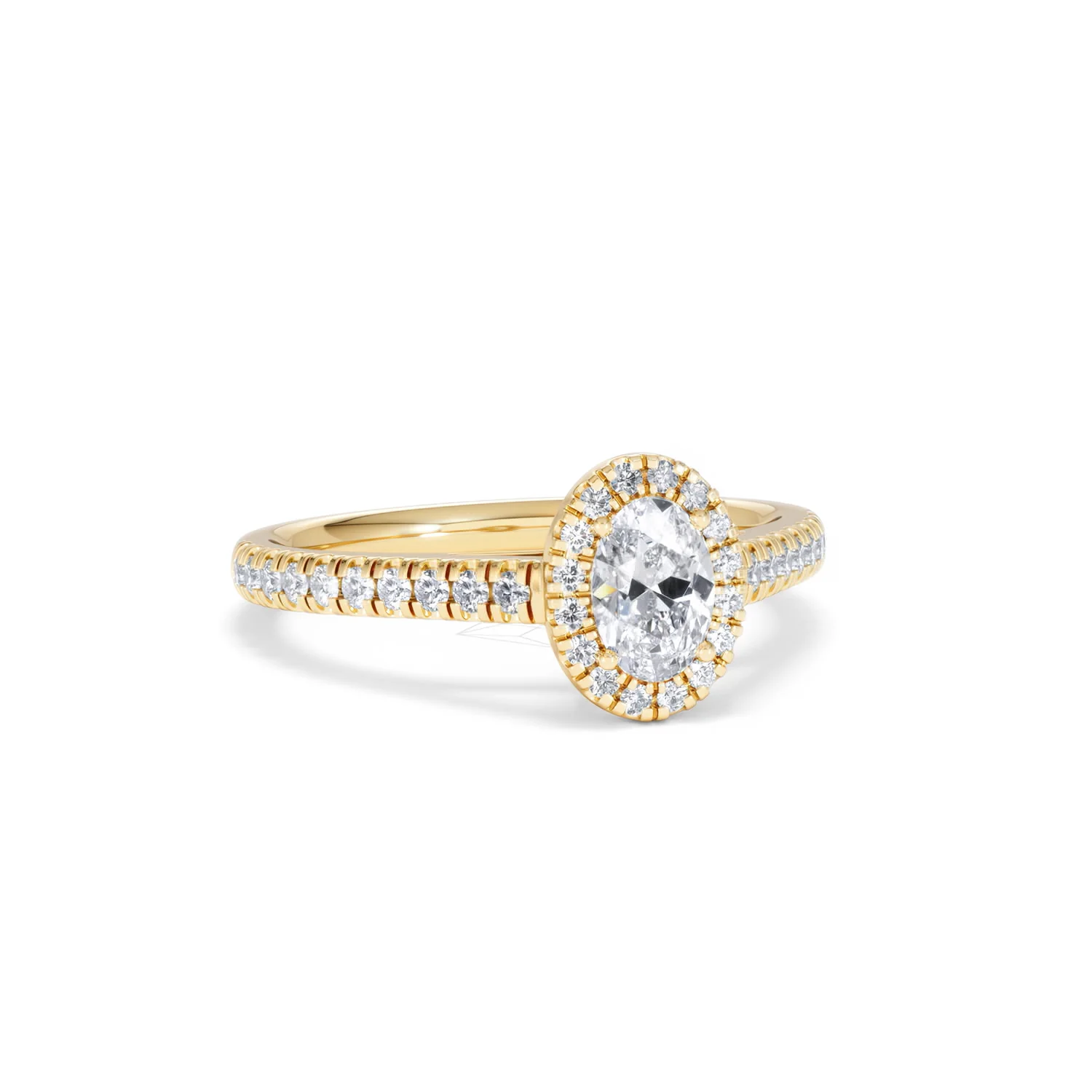 Georgina Lab Oval Diamond Halo Engagement Ring 18K Gold 1.00ct F/VS1 - Image 12