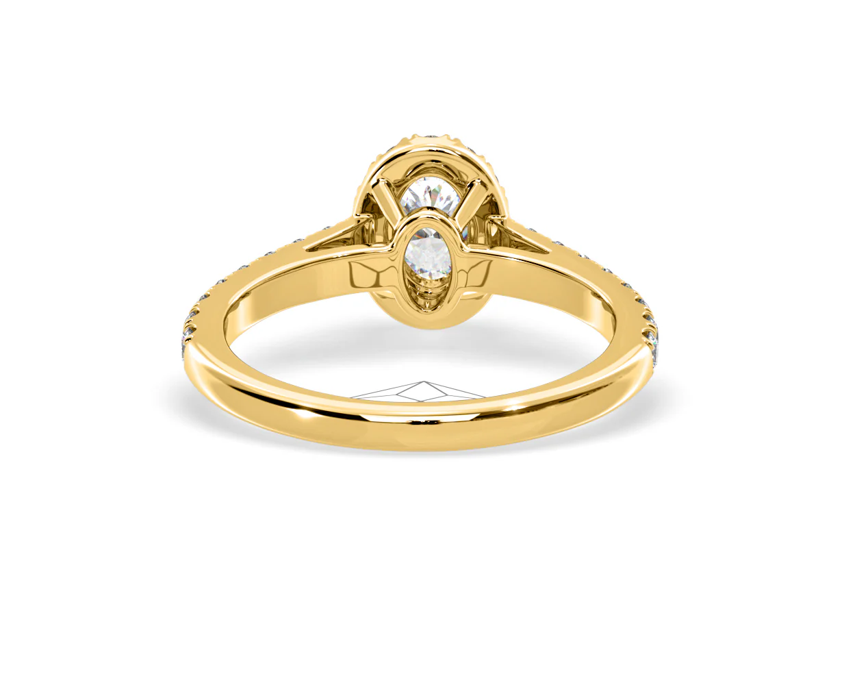 Georgina Lab Oval Diamond Halo Engagement Ring 18K Gold 1.00ct F/VS1 - Image 128