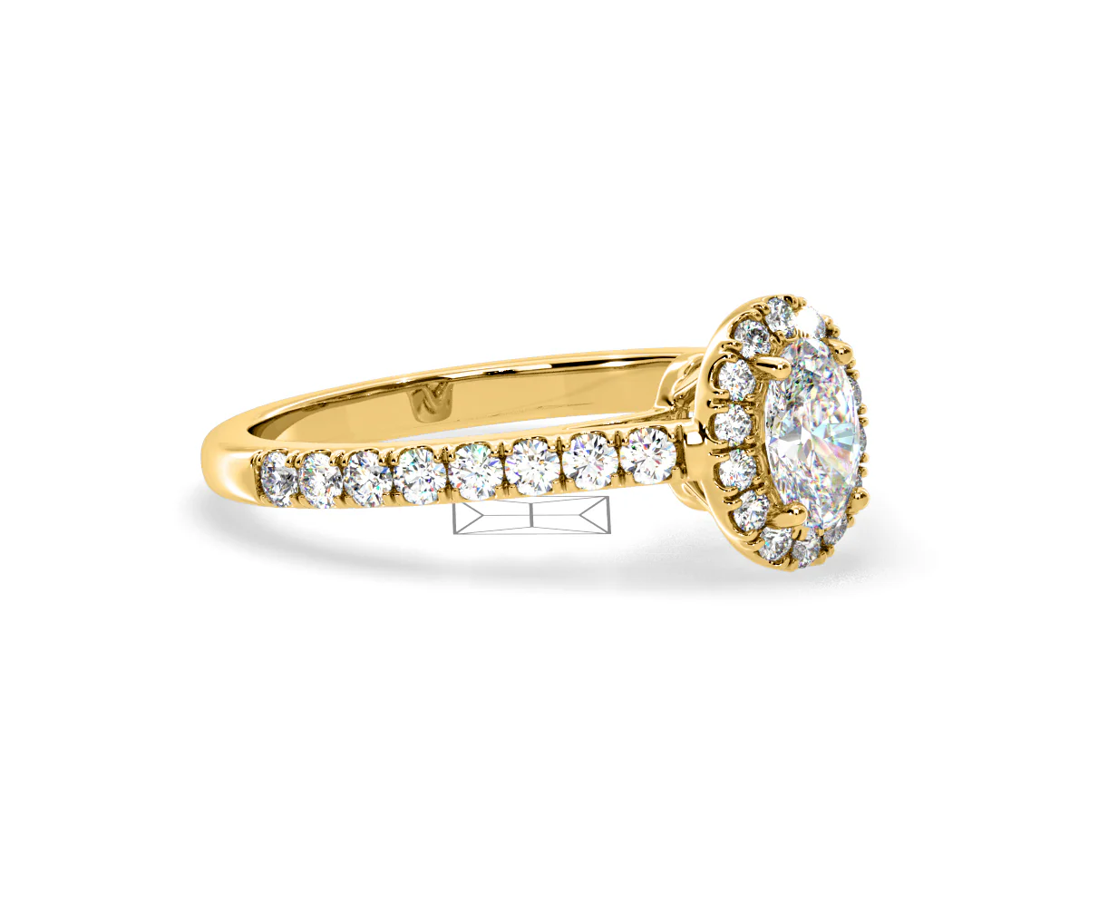 Georgina Lab Oval Diamond Halo Engagement Ring 18K Gold 1.00ct F/VS1 - Image 157