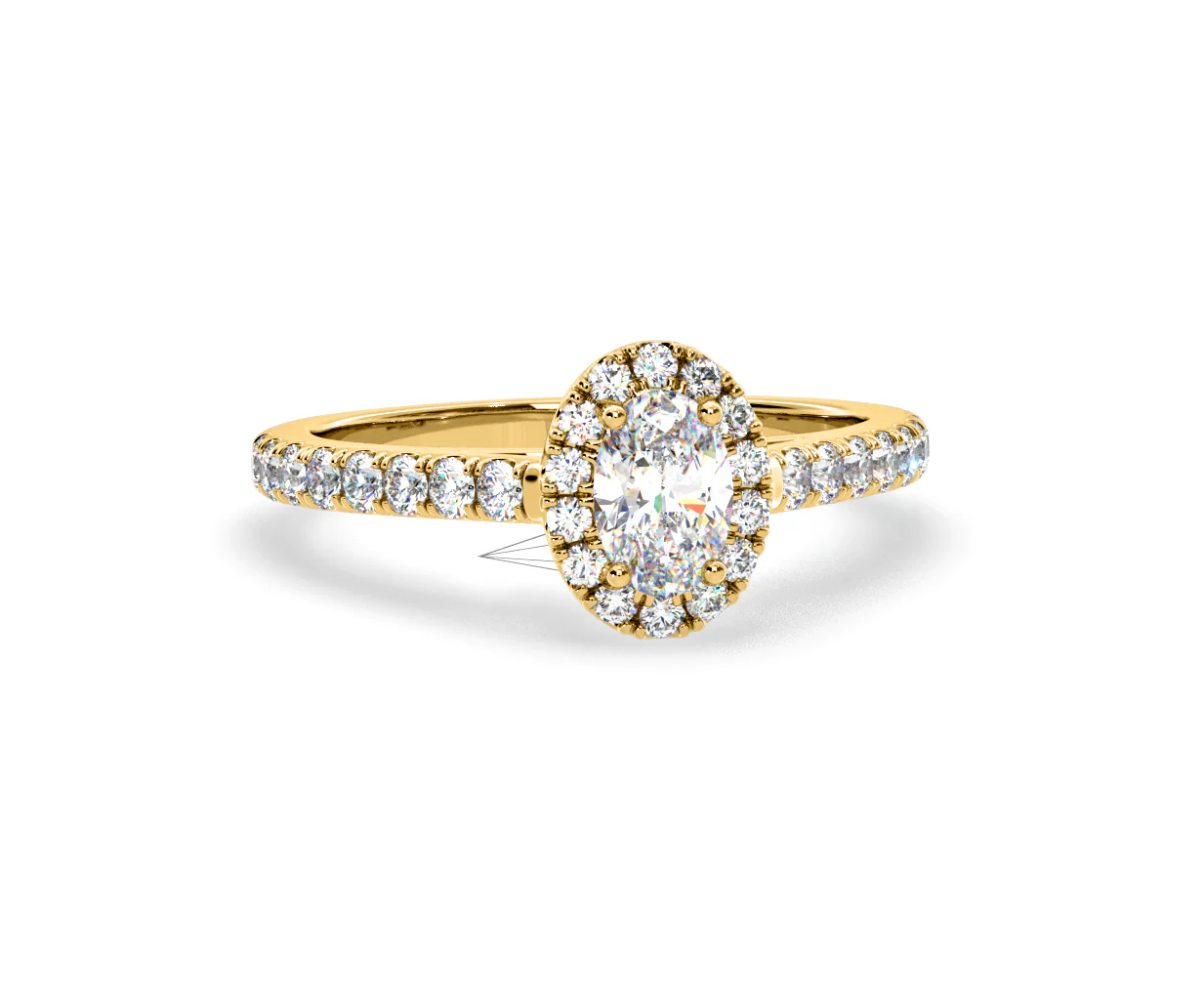 Georgina Lab Oval Diamond Halo Engagement Ring 18K Gold 1.00ct F/VS1 - Image 165