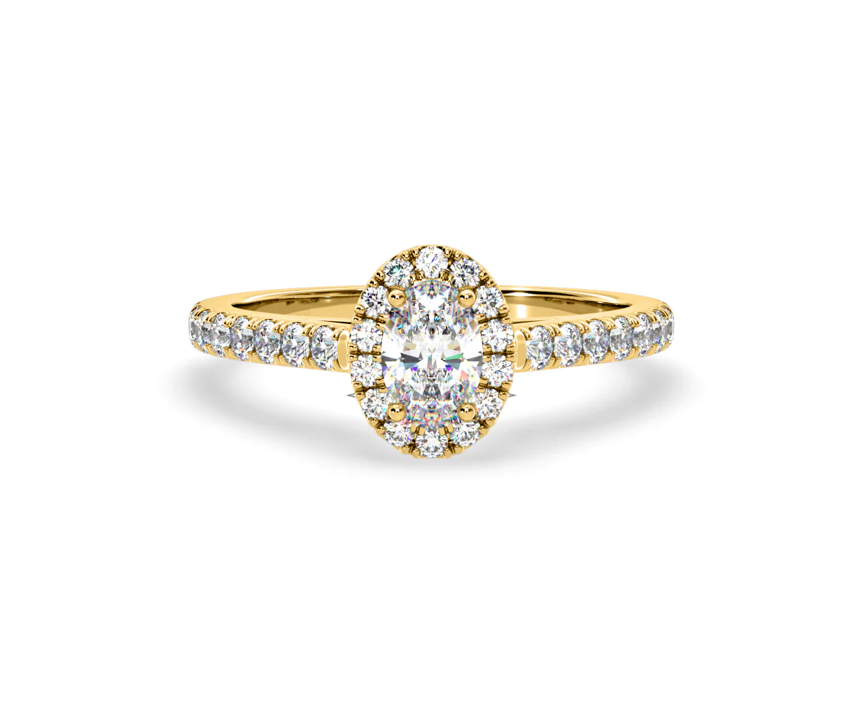 Georgina Lab Oval Diamond Halo Engagement Ring 18K Gold 1.00ct F/VS1 - Image 167