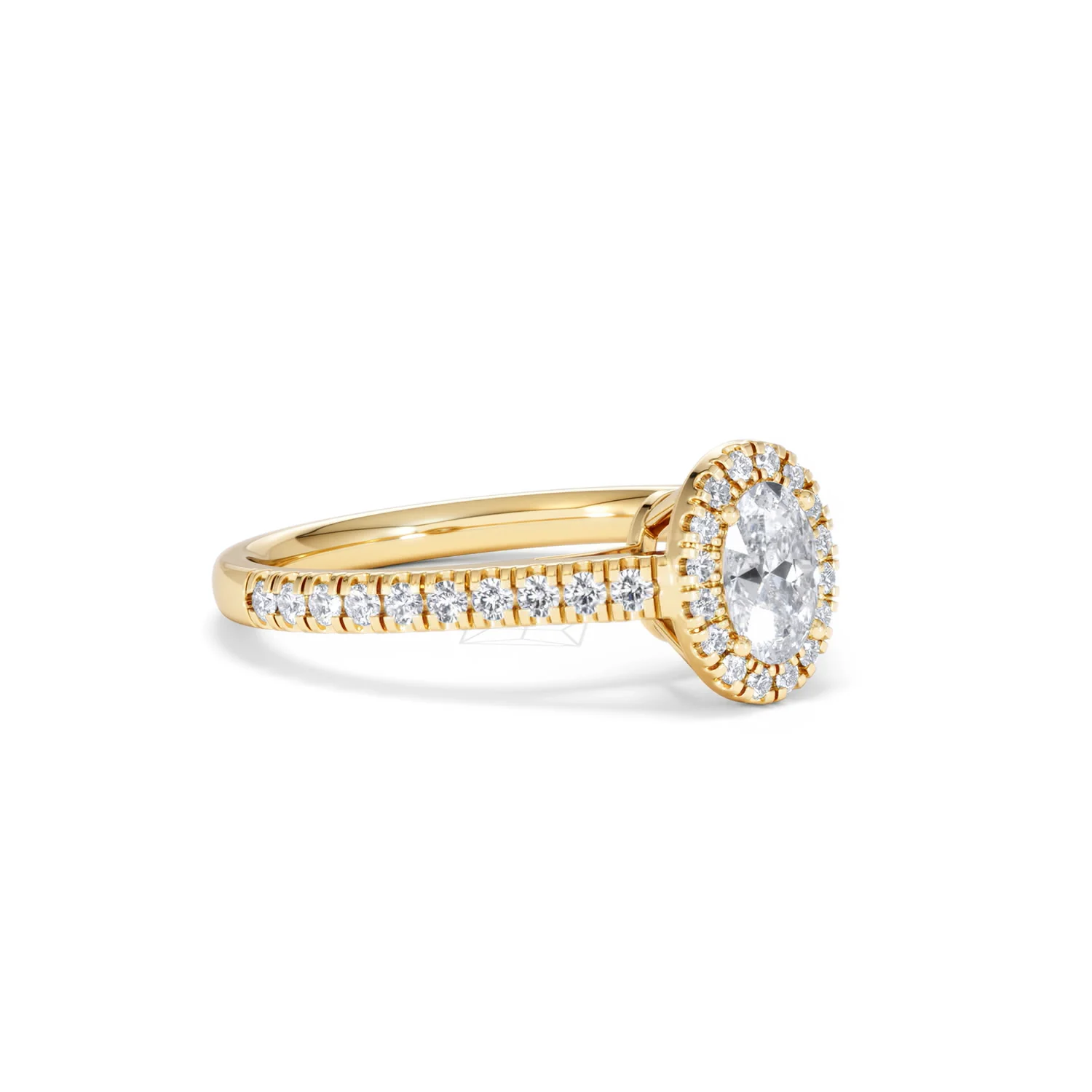 Georgina Lab Oval Diamond Halo Engagement Ring 18K Gold 1.00ct F/VS1 - Image 17