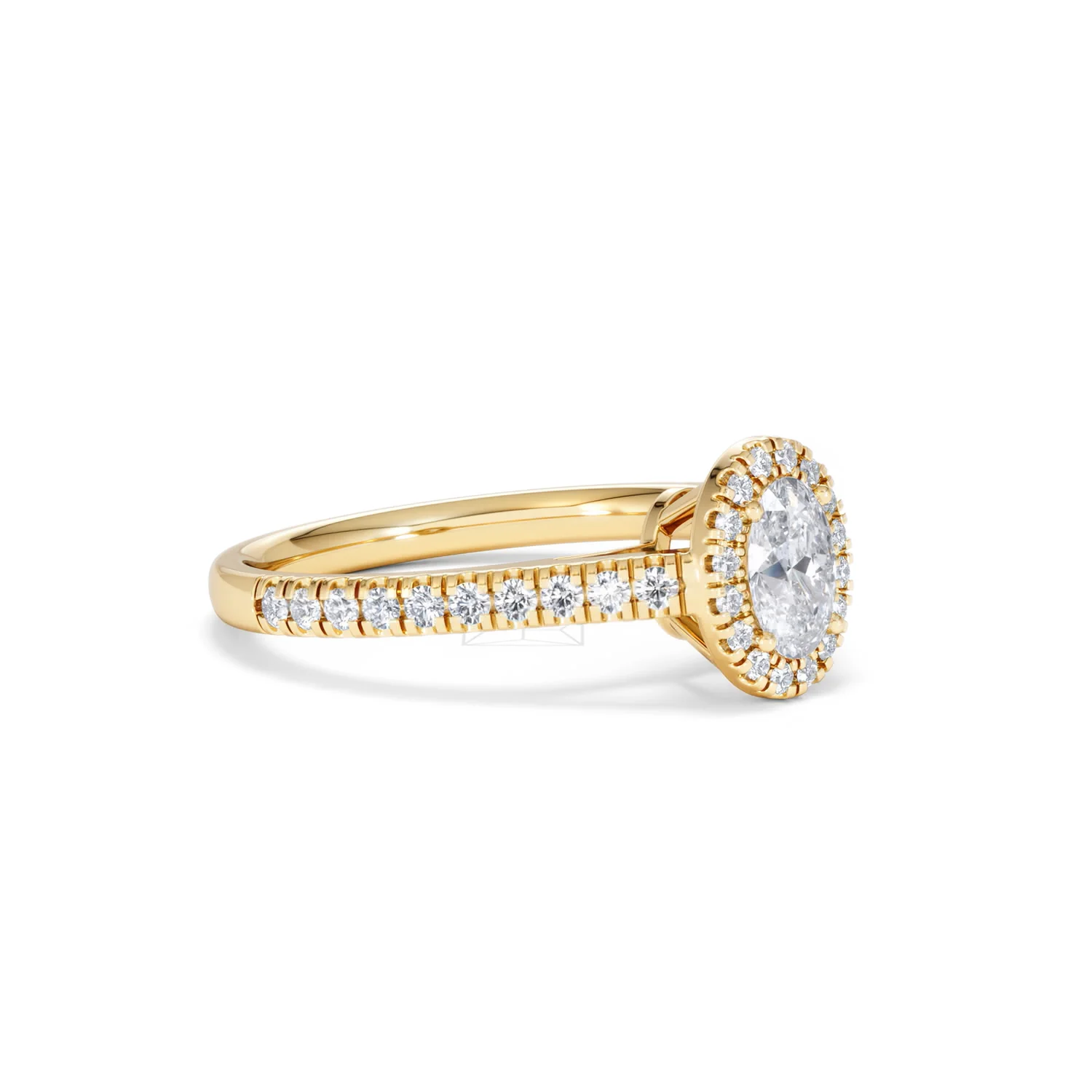 Georgina Lab Oval Diamond Halo Engagement Ring 18K Gold 1.00ct F/VS1 - Image 18