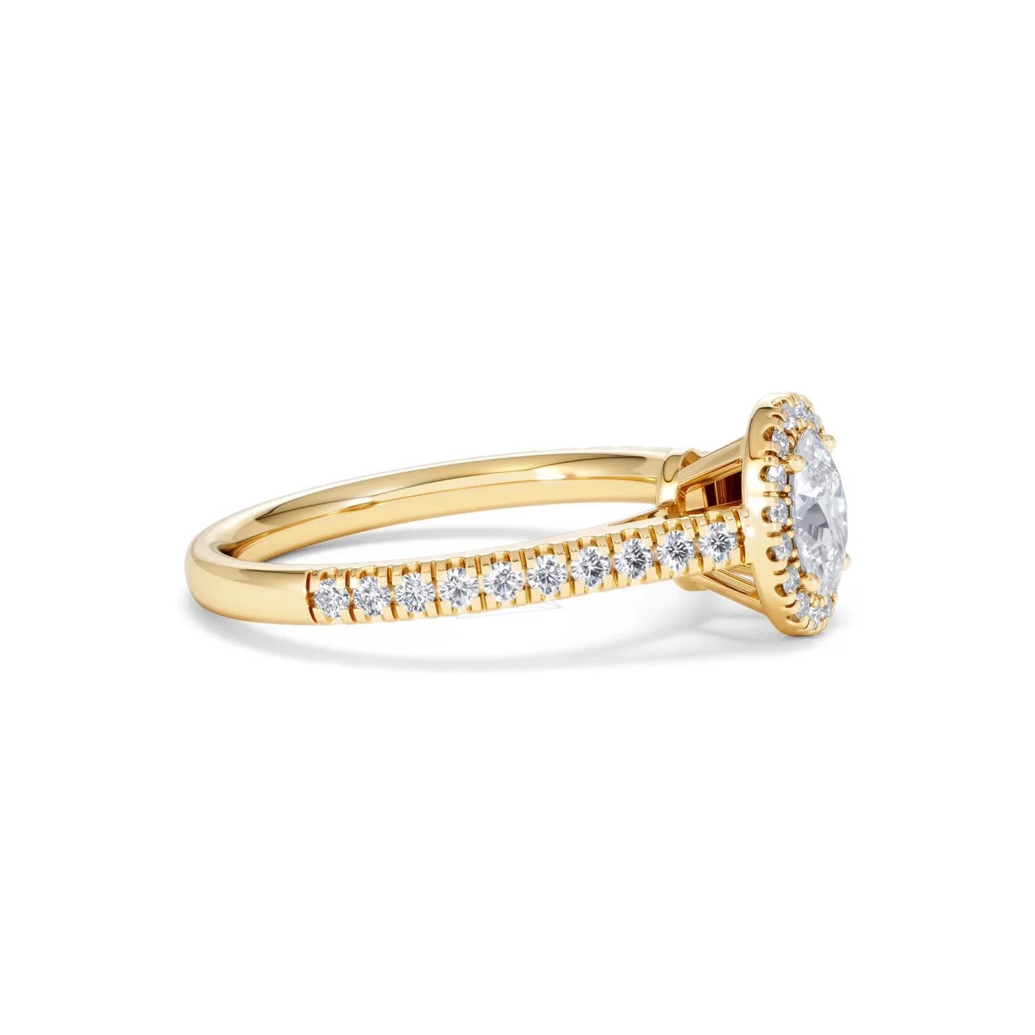 Georgina Lab Oval Diamond Halo Engagement Ring 18K Gold 1.00ct F/VS1 - Image 23