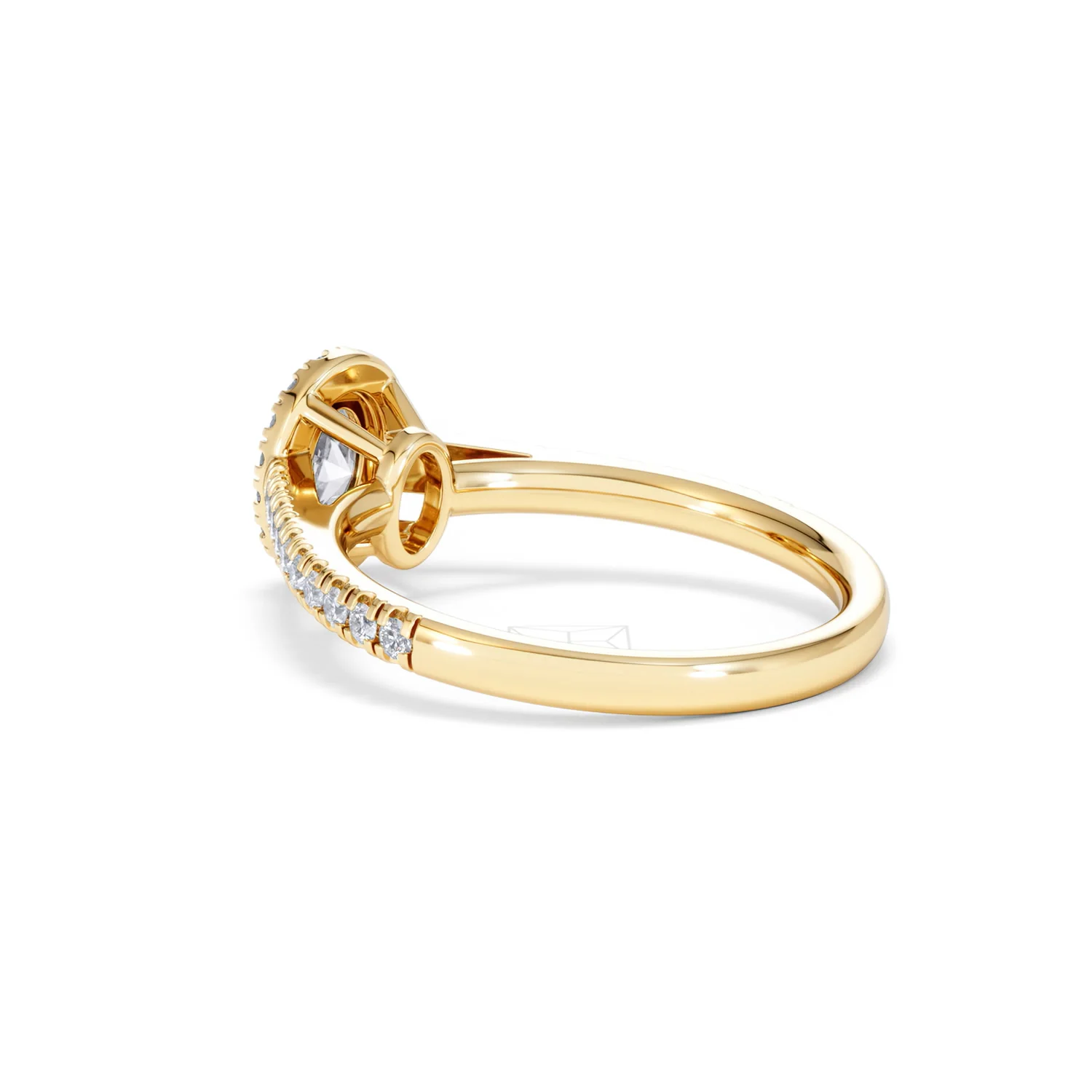 Georgina Lab Oval Diamond Halo Engagement Ring 18K Gold 1.00ct F/VS1 - Image 58