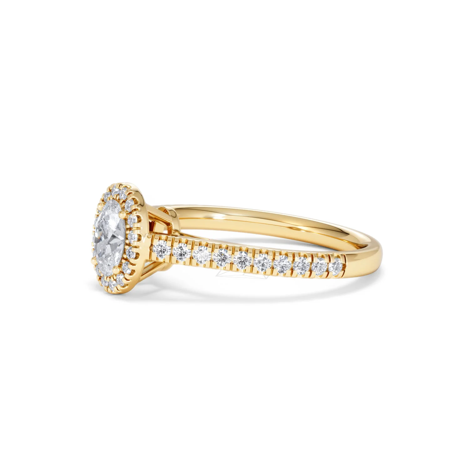 Georgina Lab Oval Diamond Halo Engagement Ring 18K Gold 1.00ct F/VS1 - Image 75